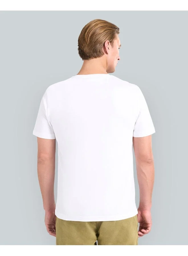 غانت تيشيرت جانت رجالي أبيض بقصة عادية بشعار الأرشيف